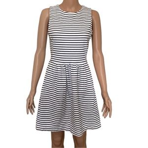 J. Crew Classic Striped Black White Dress with Pockets